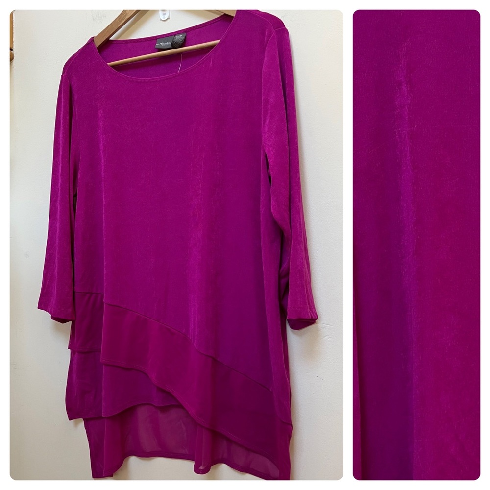 NWT Travelers by Chico’s Fleur Fuchsia Tunic Top See Description Size XL/16